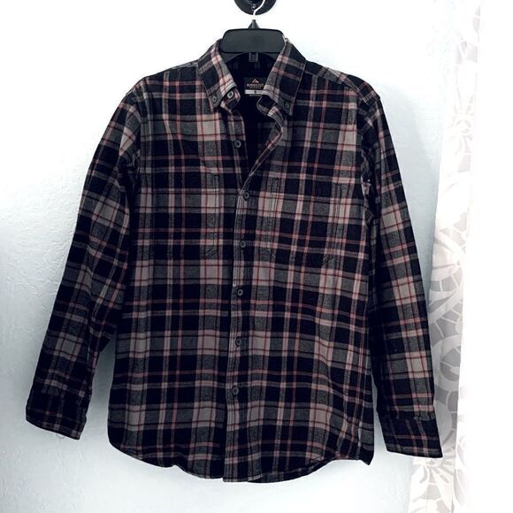 Ridgecut Toughwear Flannel Shirt Black/Gray & Red Plaid Size Small - Picture 2 of 9